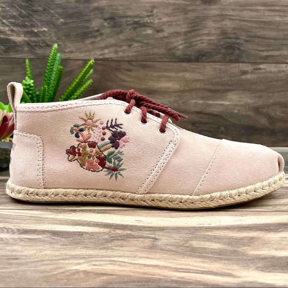 NIB Toms Bota Floral Embroidery Rope Sole Bootie - Picture 5 of 13